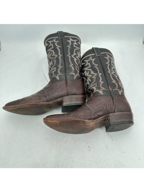 Tony Lama 70s Men Size 8.5D Brown Exotic Genuine Lizard Cowboy Western Boot
